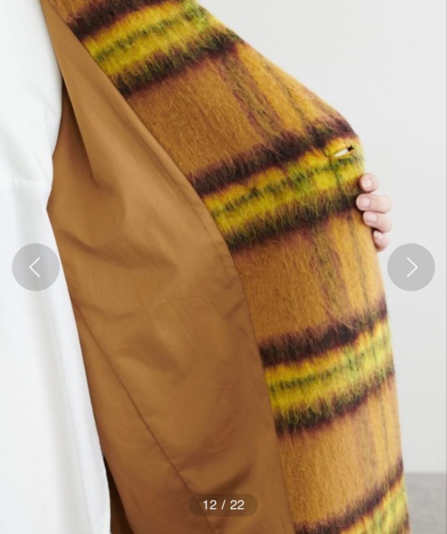 美品 BONbazaar ボンバザール シャギーチェックビッグコート