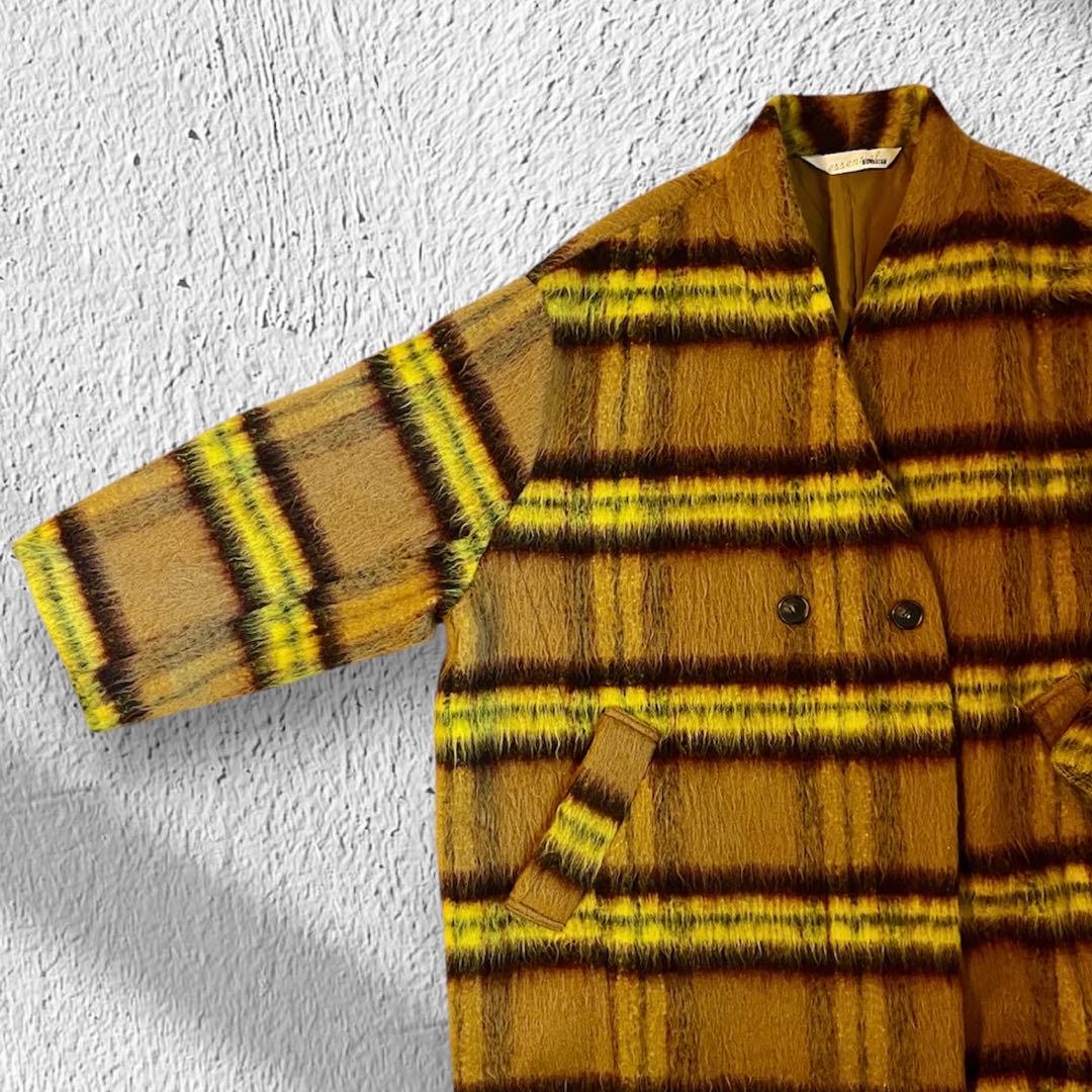 美品 BONbazaar ボンバザール シャギーチェックビッグコート