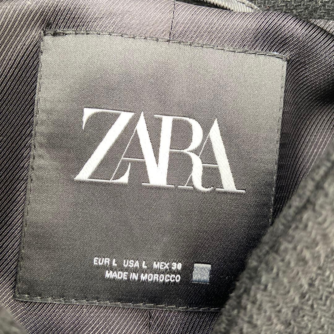 定価¥20000 ZARA スタンドカラー　ロングコート　ブラックL