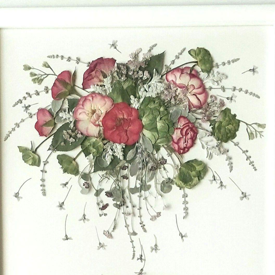 押し花アート〜花のワルツ〜 額装　アート リース　押し花額　インテリア　ブーケ