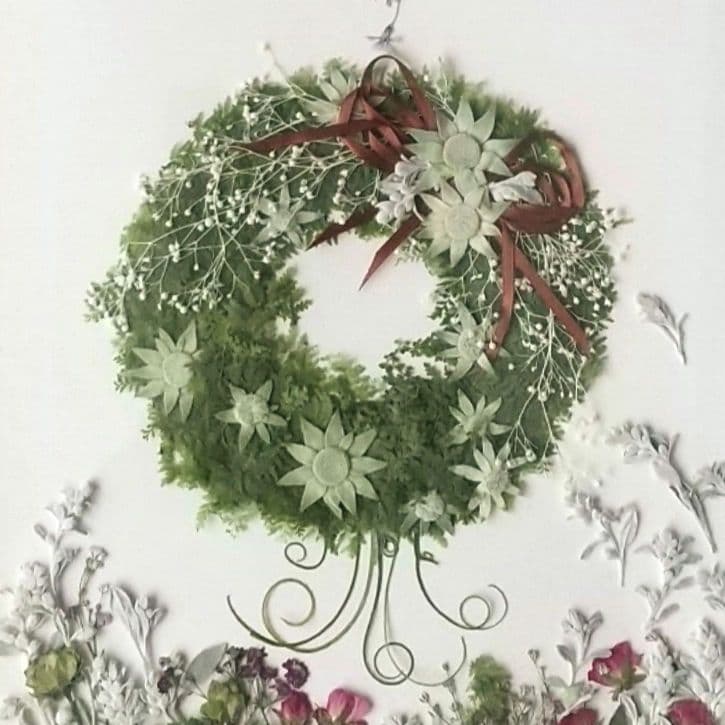 押し花アート〜花のワルツ〜 額装　アート リース　押し花額　インテリア　ブーケ