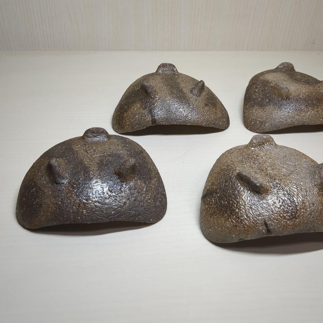 人気陶芸作家　苧坂恒治作　手造り　金彩　向付　小鉢４個＋訳有り１個