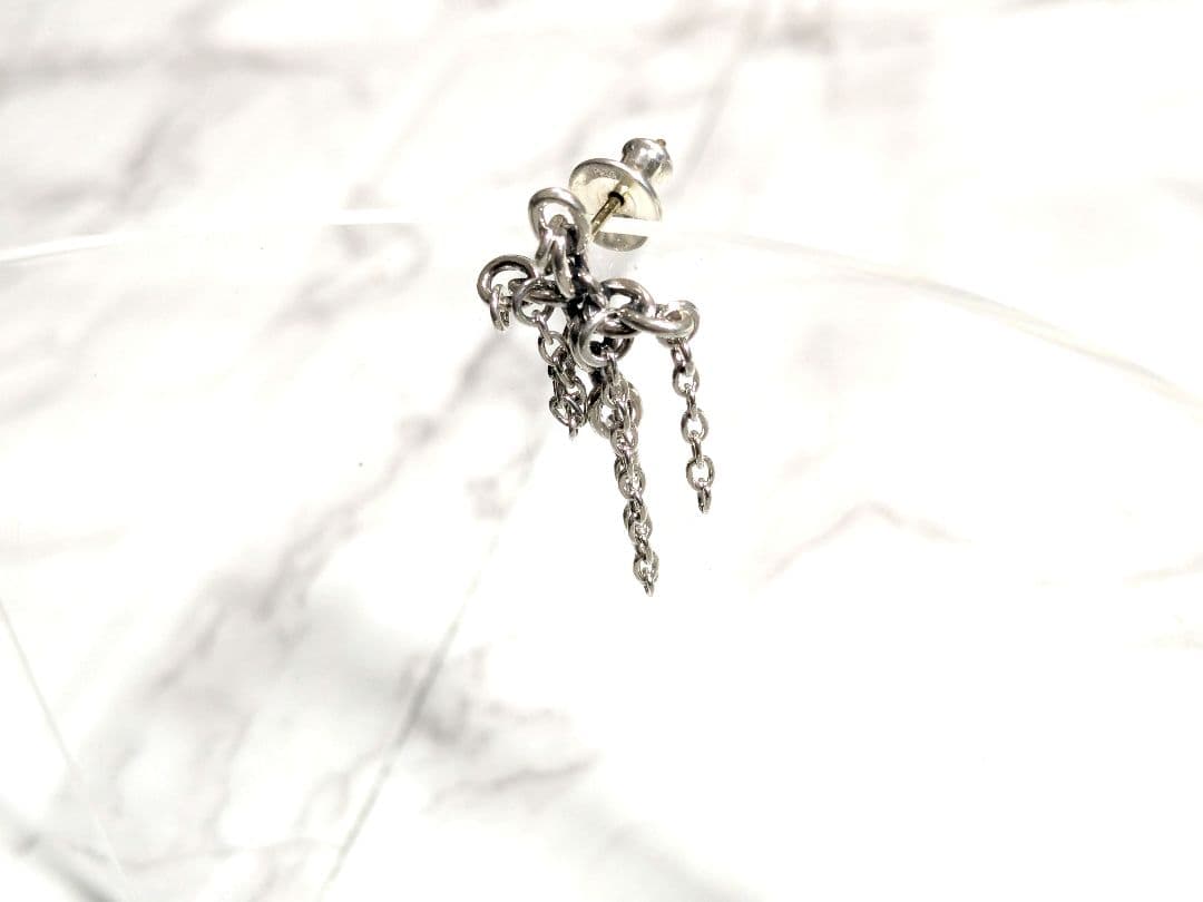 ジャスティンデイビス　シルバー925　クロス　チェーン　ピアス　K18　金