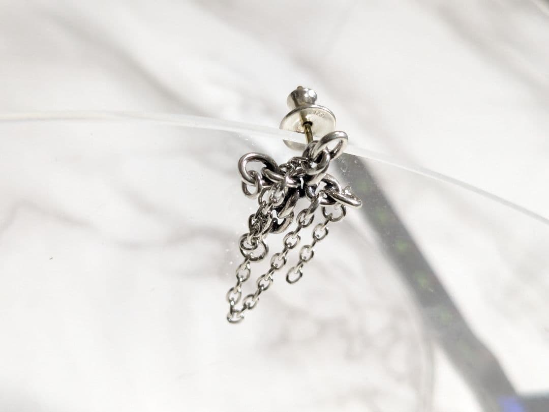 ジャスティンデイビス　シルバー925　クロス　チェーン　ピアス　K18　金