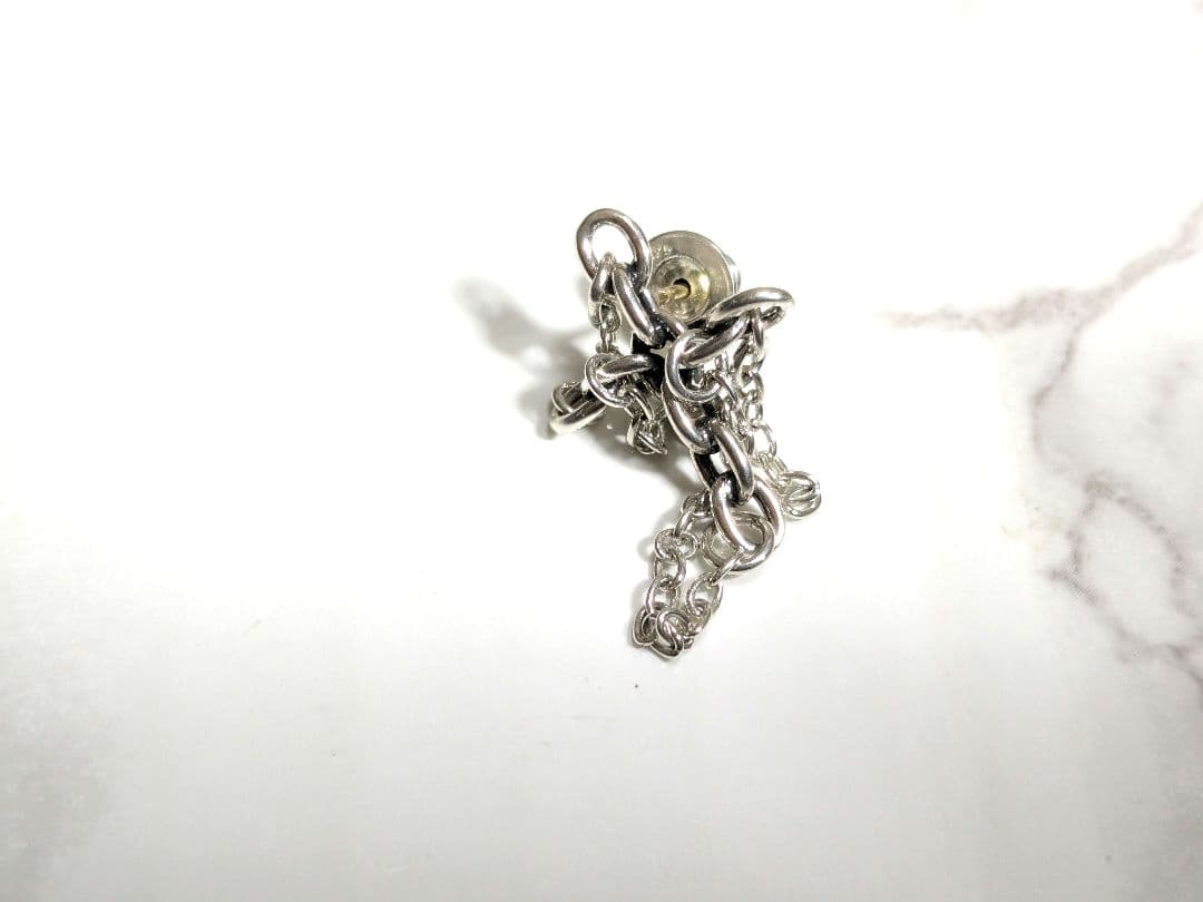 ジャスティンデイビス　シルバー925　クロス　チェーン　ピアス　K18　金