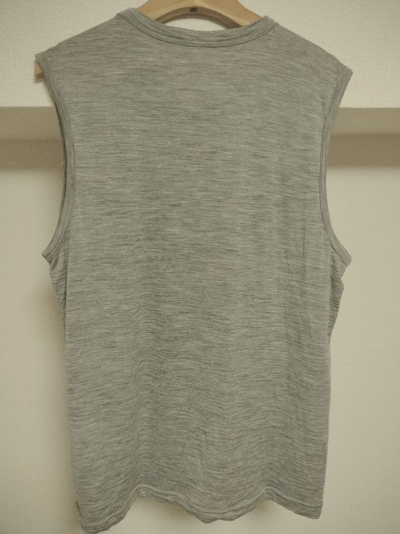 メリノウール ノースリーブタンクトップ L グレー