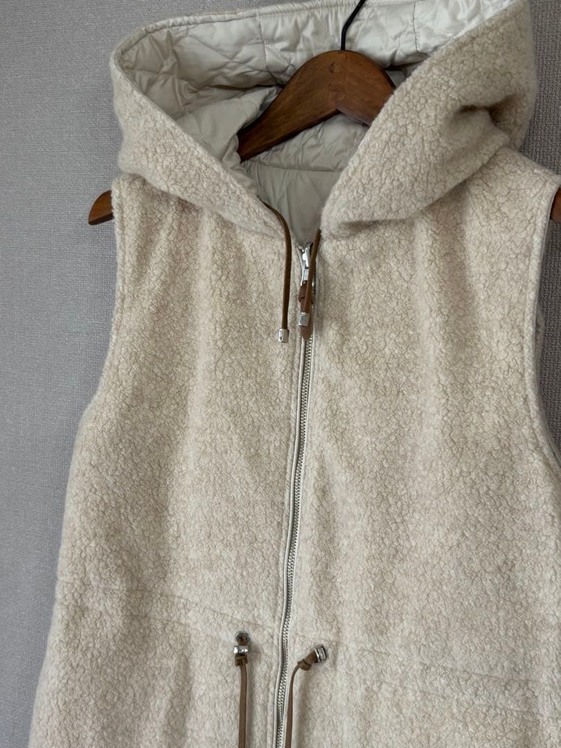 モラビト リバーシブル キルティング ボア ロング ベスト 38