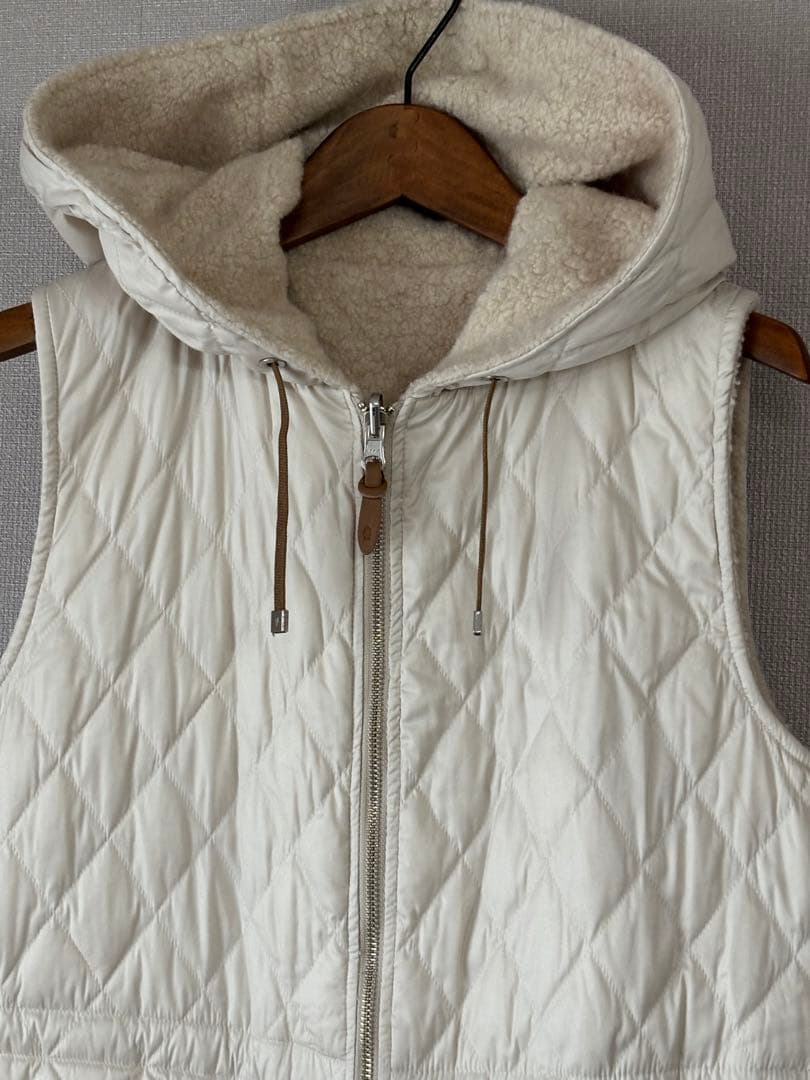 モラビト リバーシブル キルティング ボア ロング ベスト 38