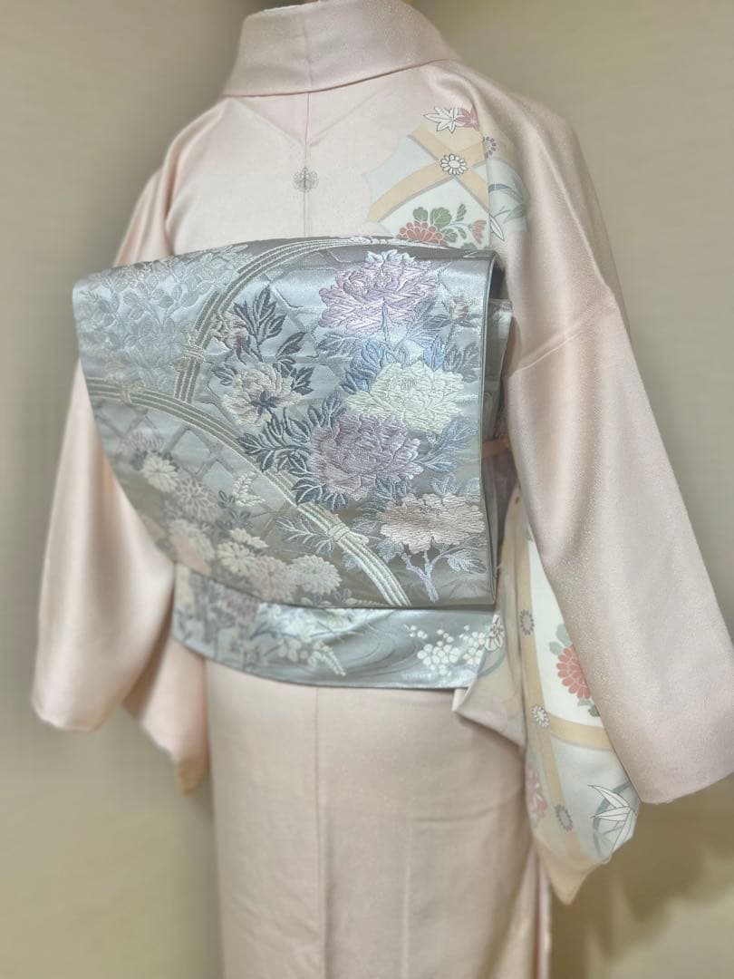 訪問着　フルセット　4点　卒業式　入学式　結婚式　帯　帯揚げ　帯締め　淡色