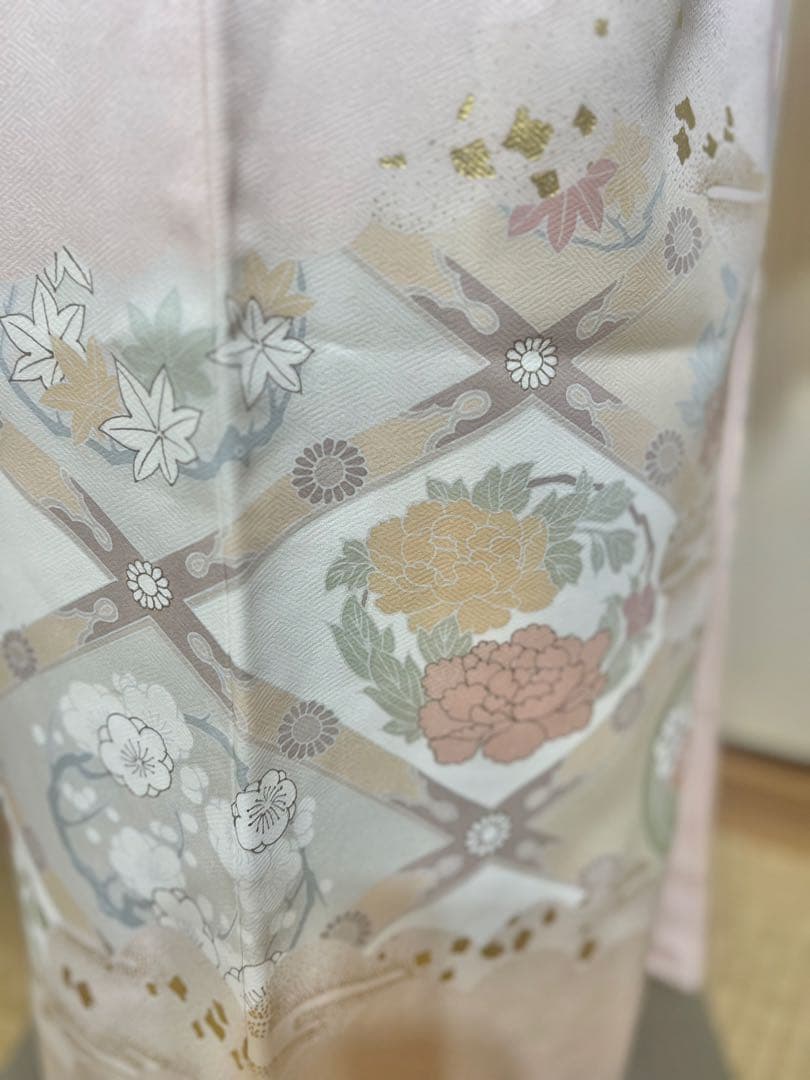 訪問着　フルセット　4点　卒業式　入学式　結婚式　帯　帯揚げ　帯締め　淡色