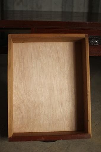 古い大きな木製の机　引き出し3杯　テーブル