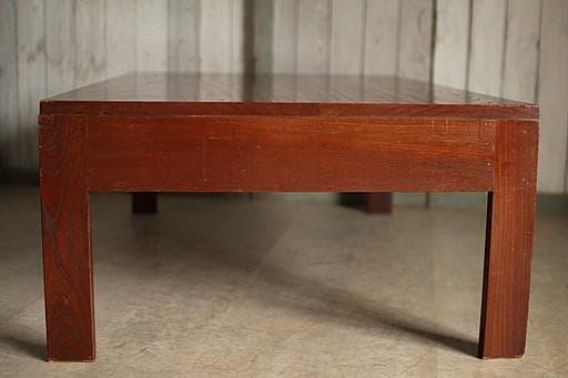 古い大きな木製の机　引き出し3杯　テーブル