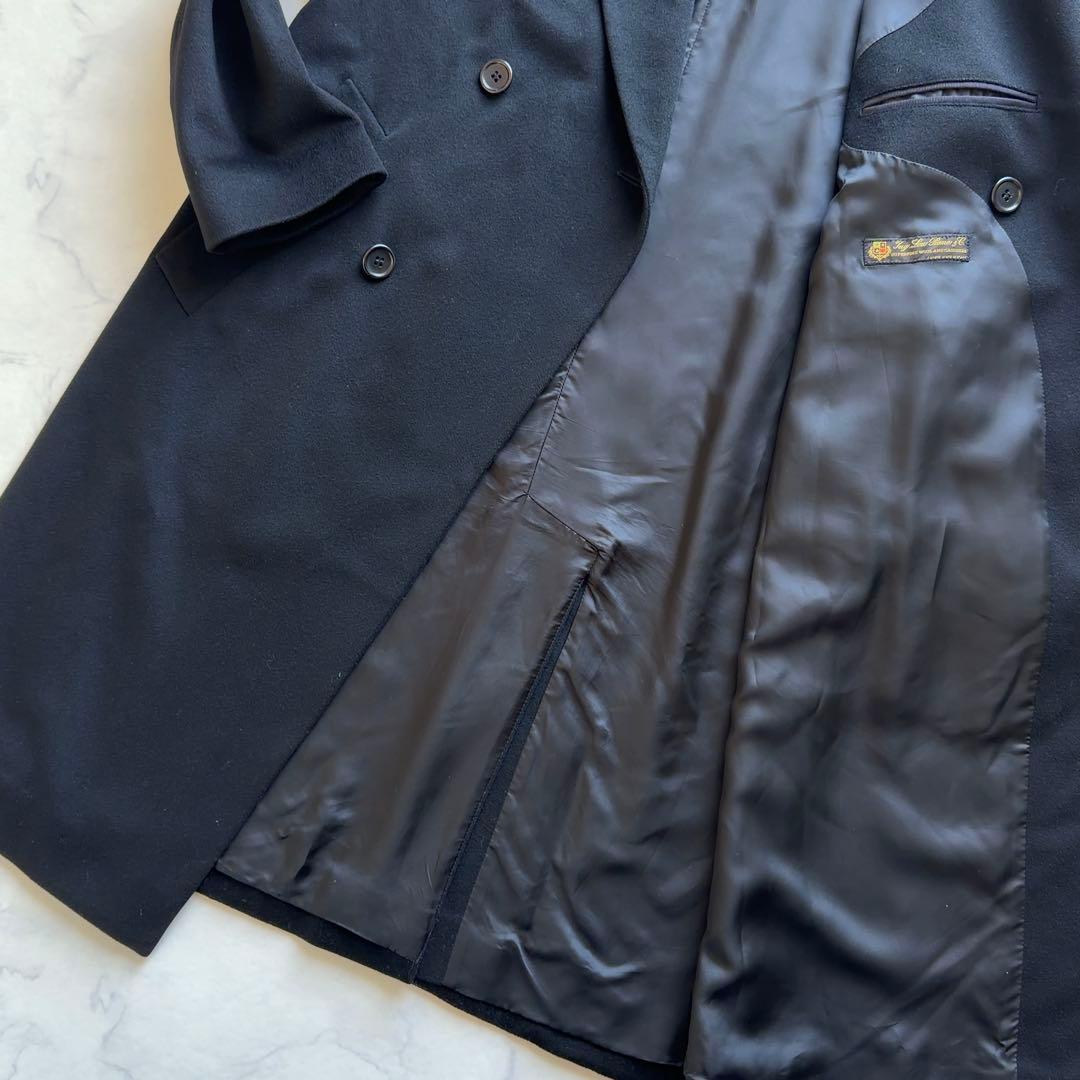 【HUGO BOSS × Loro Piana】ダブルブレストロングコート 黒