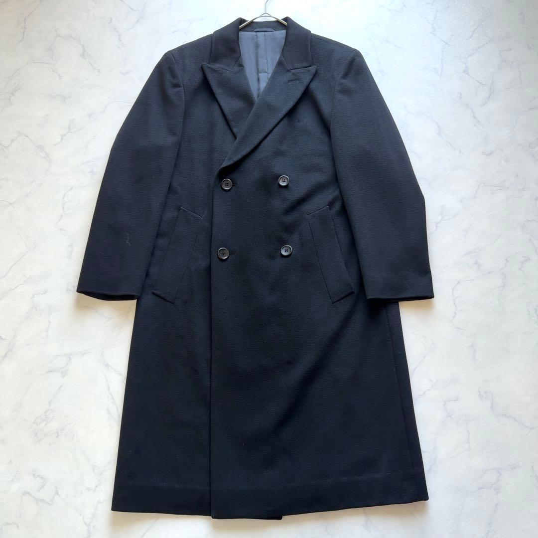 【HUGO BOSS × Loro Piana】ダブルブレストロングコート 黒