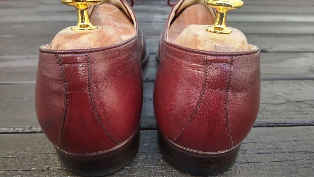 旧旧チャーチコレクター向け美品米旗艦店別注ハンドメイドプレーントゥ8バーガンディ