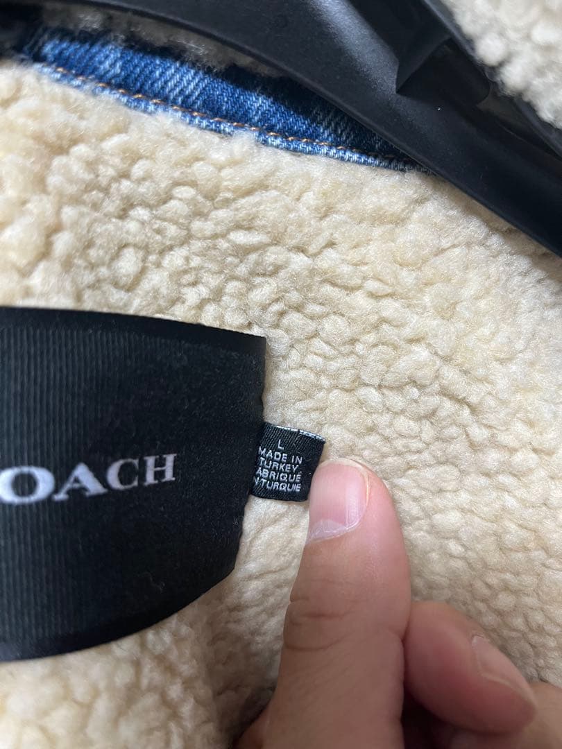 【中古美品】COACH デニムジャケット ボア サイズL