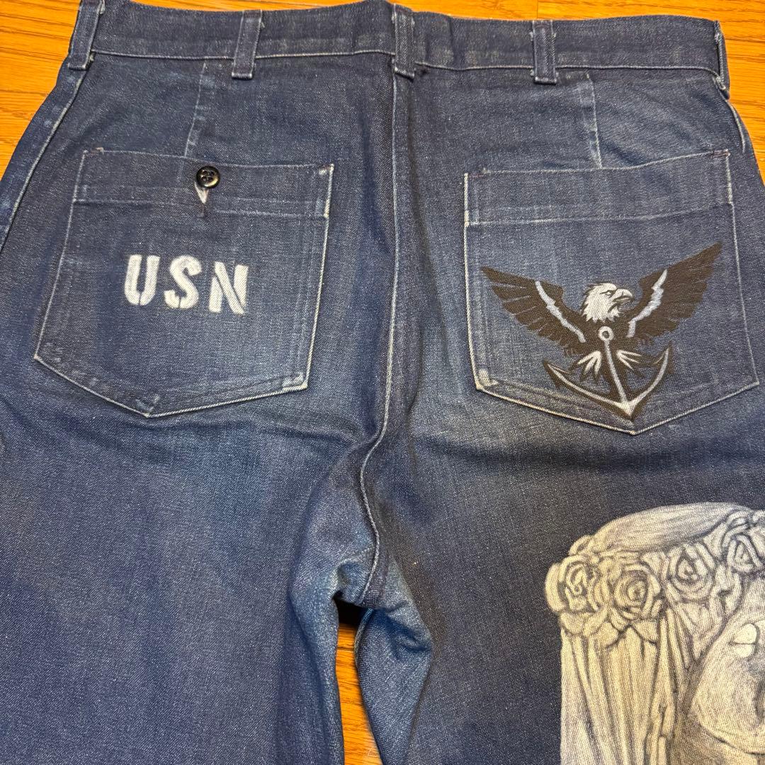 F*s様 90's U.S.NAVY セーラーパンツ ハンドペイント