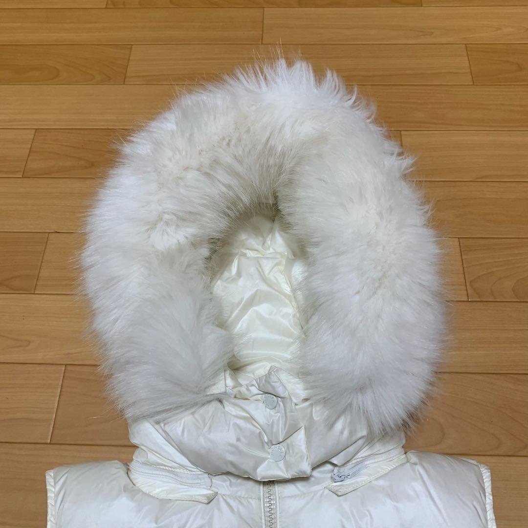 美品⭐️モンクレール　ファーダウンベスト　GALLINULE 白 4D268