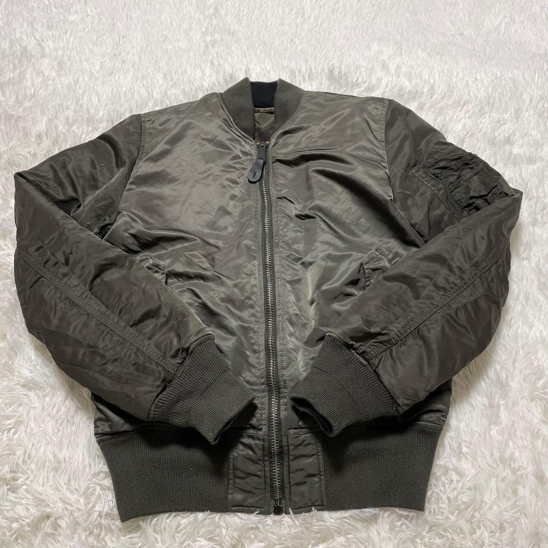 ALPHAアルファ　MA-1 フライトジャケット　迷彩　カーキ　リバーシブル　M