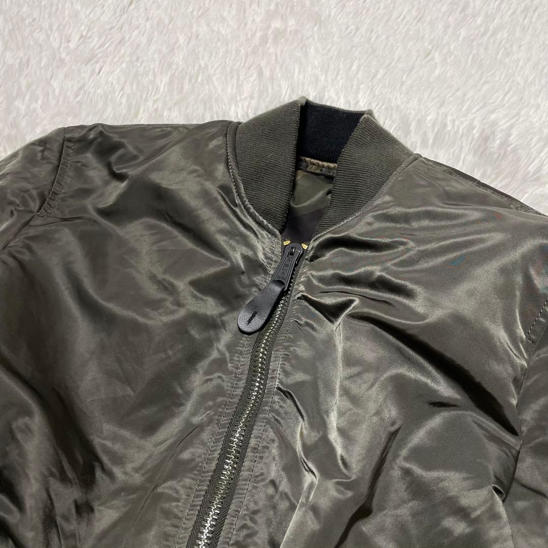 ALPHAアルファ　MA-1 フライトジャケット　迷彩　カーキ　リバーシブル　M