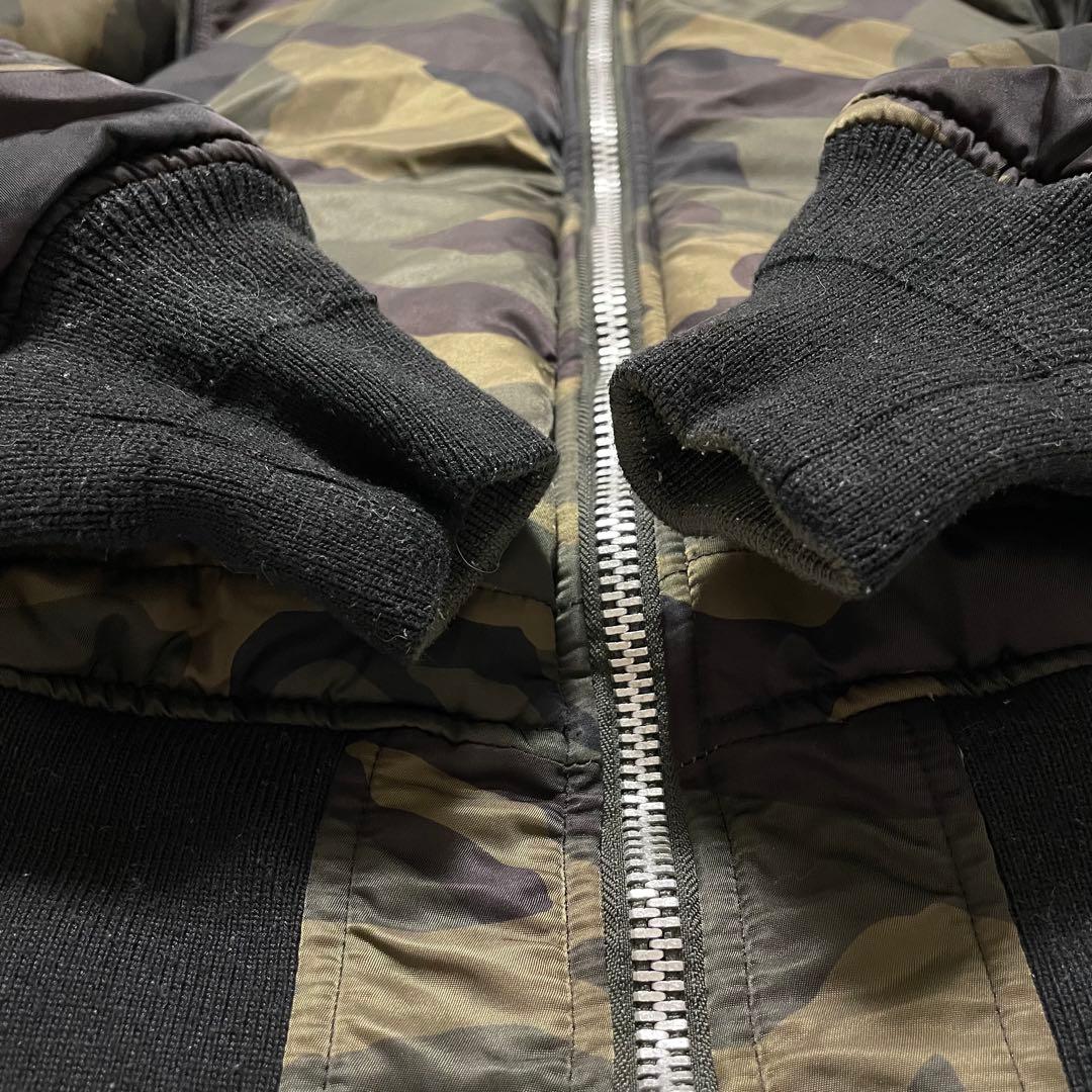 ALPHAアルファ　MA-1 フライトジャケット　迷彩　カーキ　リバーシブル　M