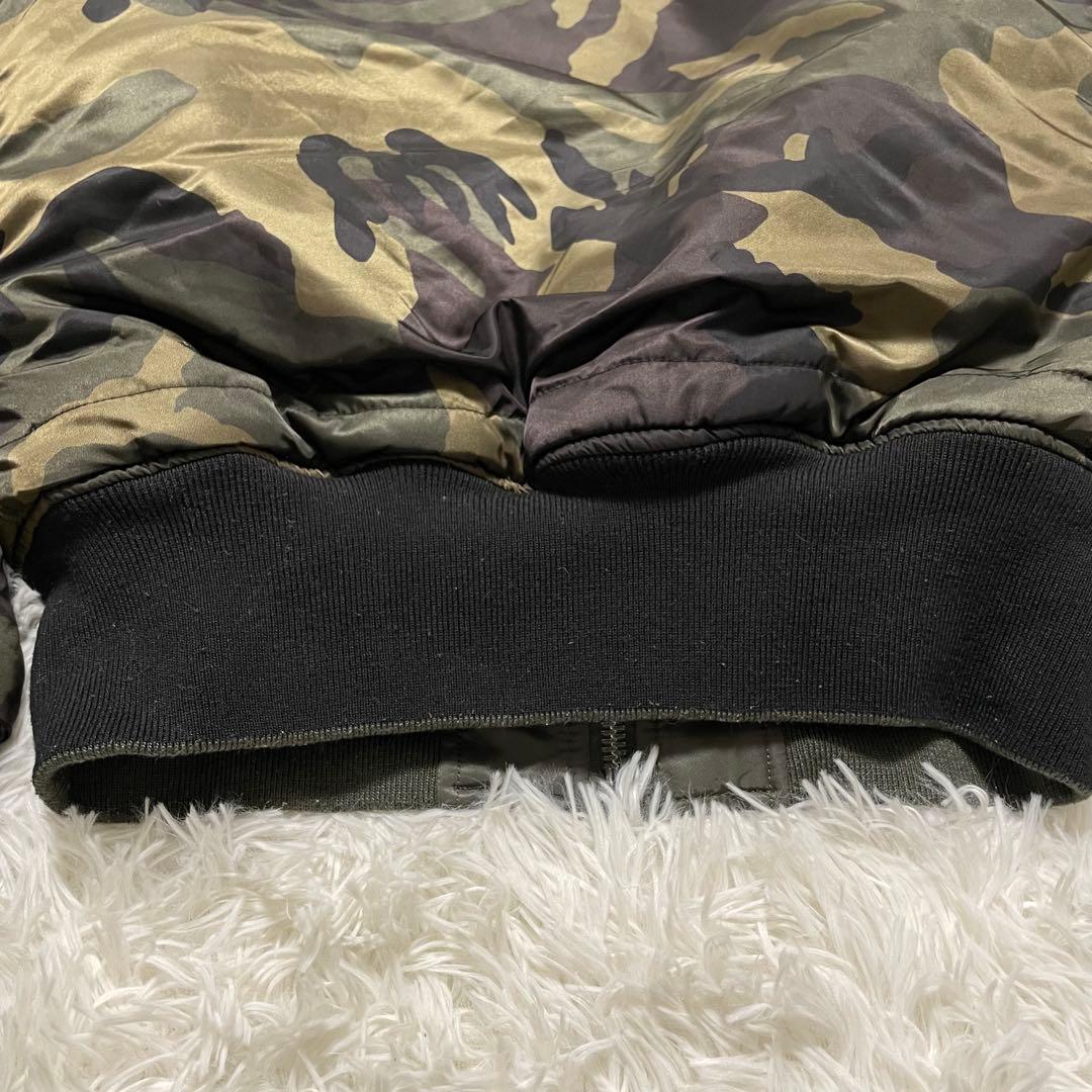 ALPHAアルファ　MA-1 フライトジャケット　迷彩　カーキ　リバーシブル　M