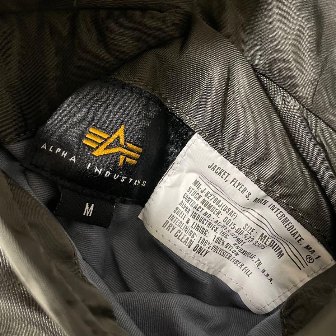 ALPHAアルファ　MA-1 フライトジャケット　迷彩　カーキ　リバーシブル　M