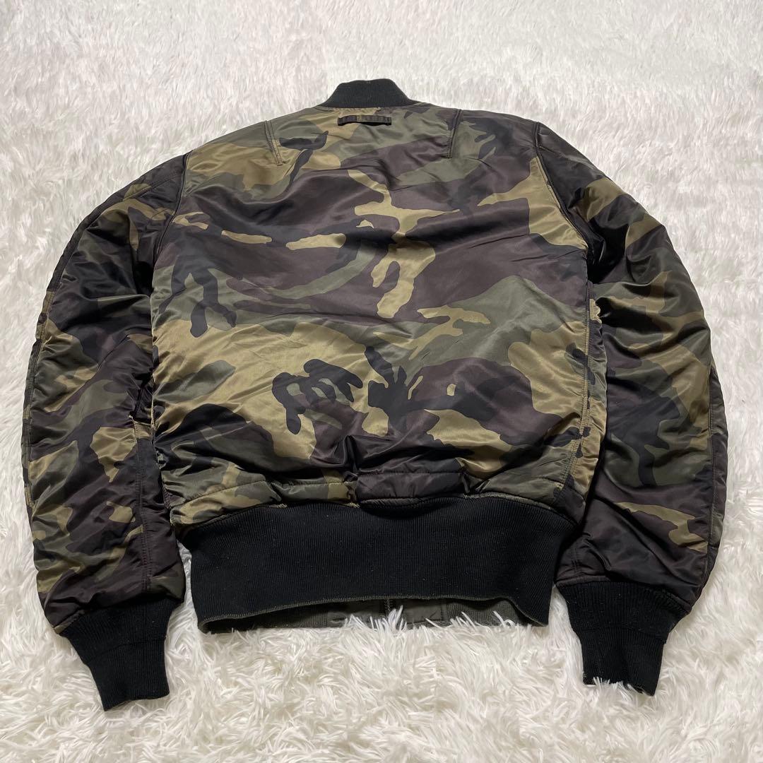 ALPHAアルファ　MA-1 フライトジャケット　迷彩　カーキ　リバーシブル　M