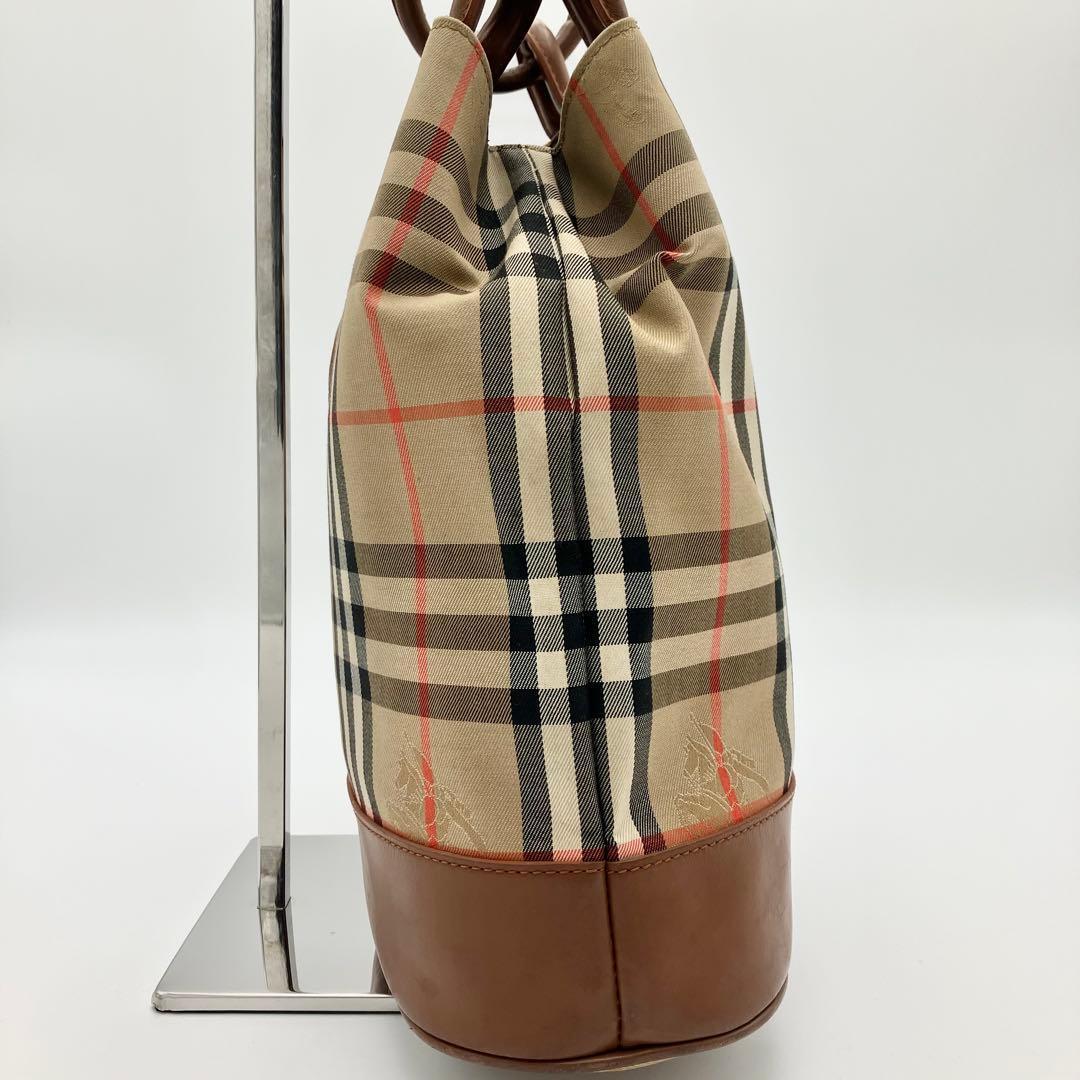 希少 バーバリー 月桂樹 ショルダーバッグ ノバチェック シャドーホース バケツ