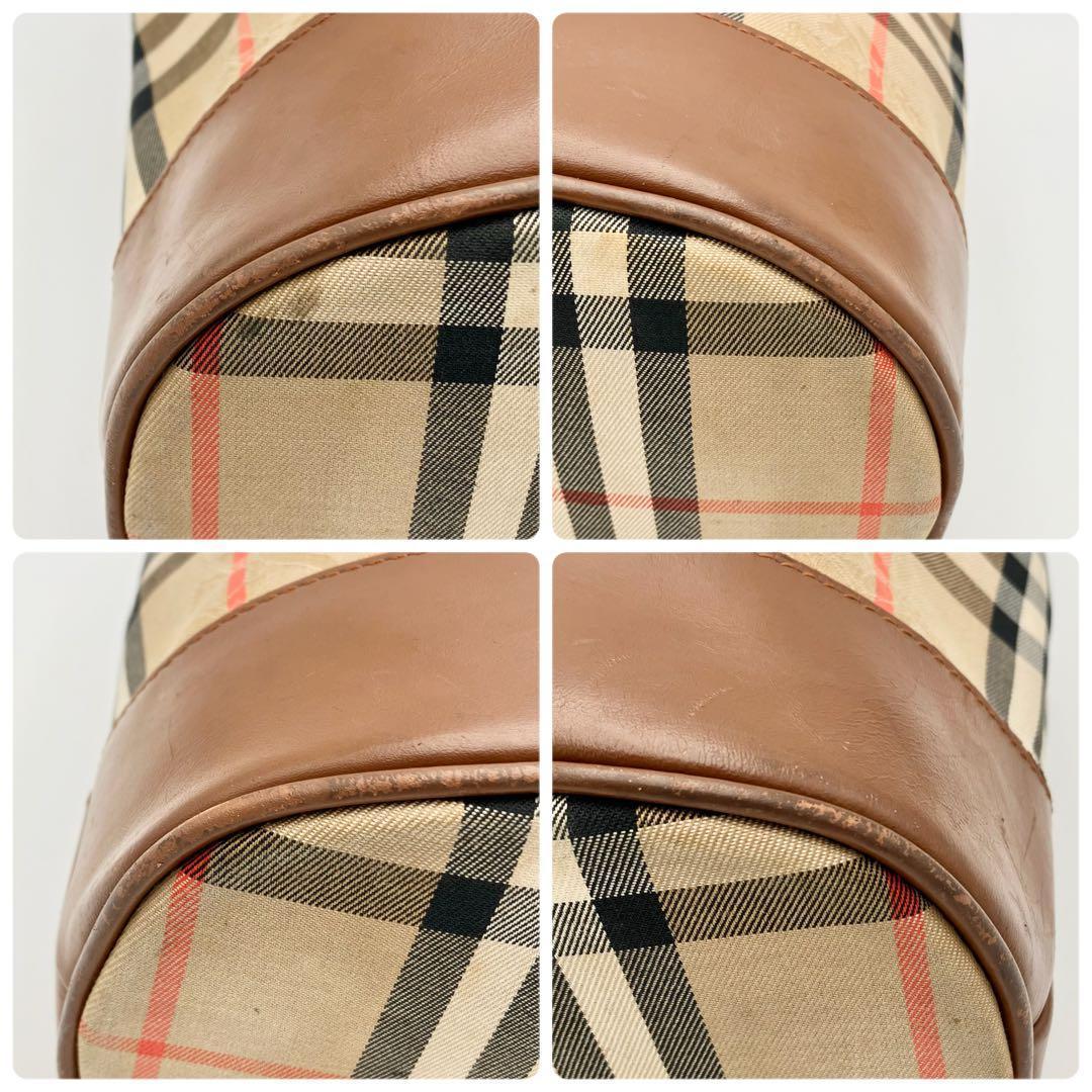 希少 バーバリー 月桂樹 ショルダーバッグ ノバチェック シャドーホース バケツ