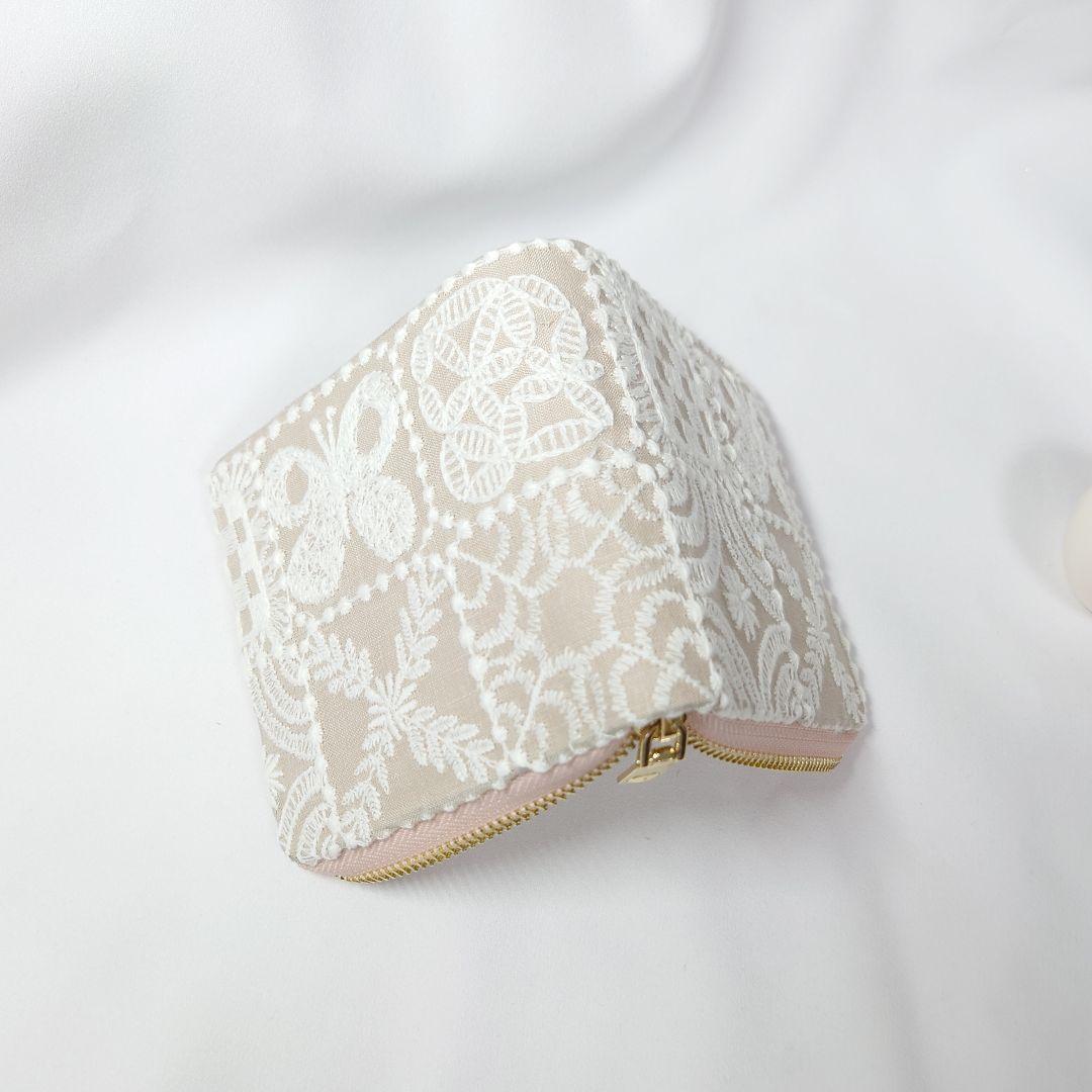 【ゆゆ】フォレストタイル ベージュ ミナペルホネン ギャルソン二つ折り財布