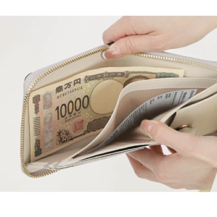 【ゆゆ】フォレストタイル ベージュ ミナペルホネン ギャルソン二つ折り財布