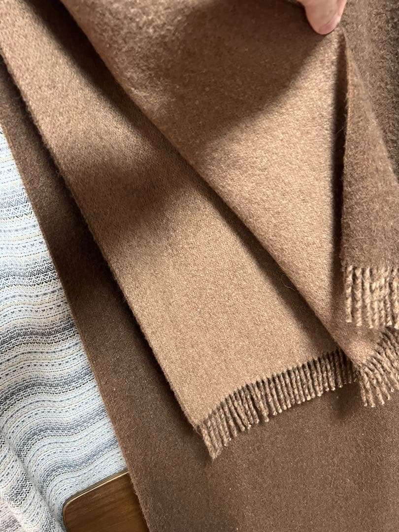 inoue brothers 大判 ストール ベビー アルパカ 茶