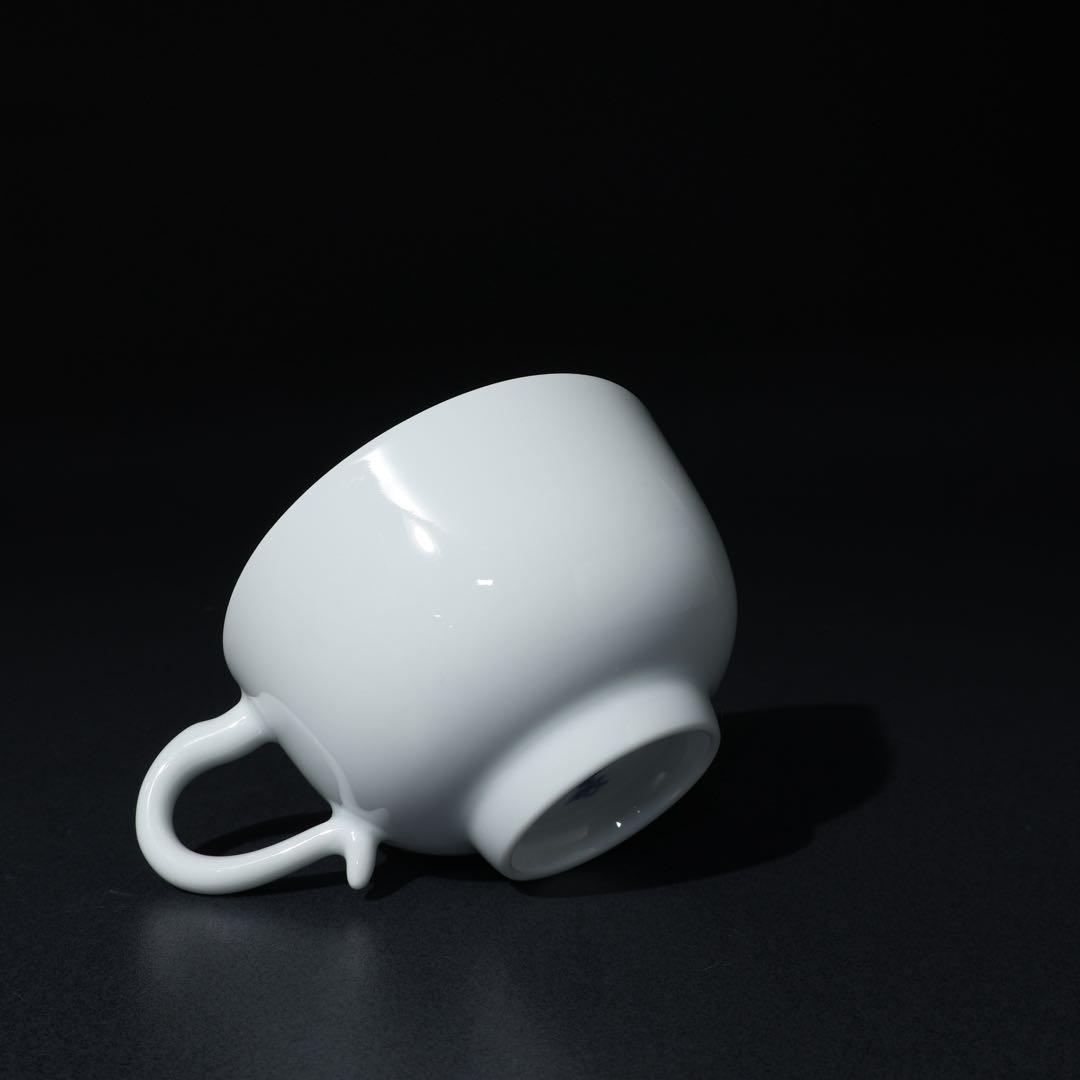 人間国宝　井上萬二　白磁紅茶碗５客　共箱　白無地　R1462ラ