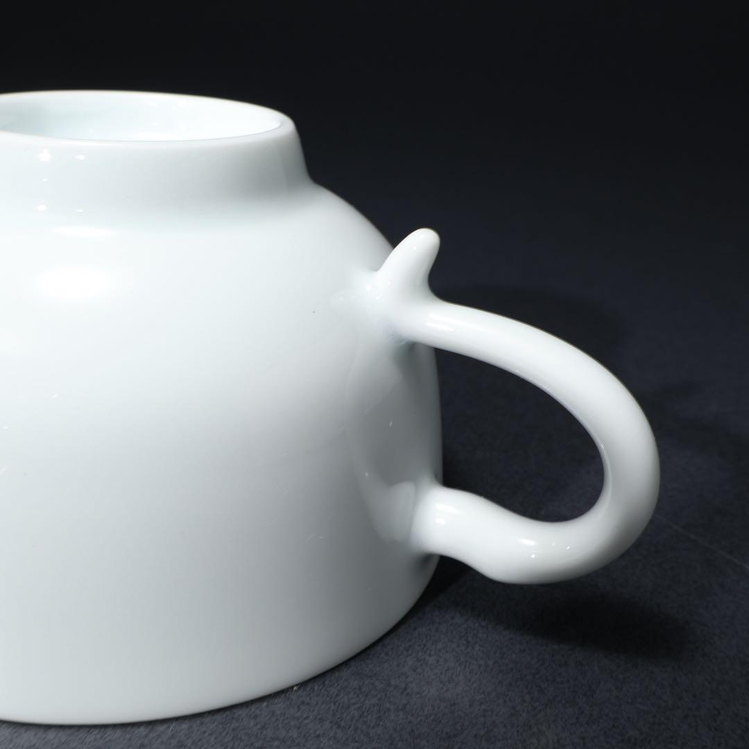 人間国宝　井上萬二　白磁紅茶碗５客　共箱　白無地　R1462ラ