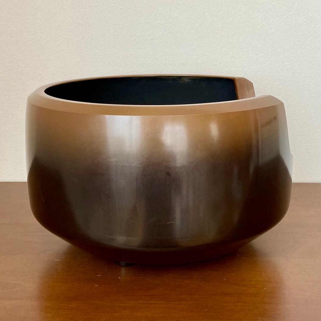 面取風炉 唐銅　鋳師 永洲　共箱入　茶道具　茶器　金属工芸　伝統工芸品