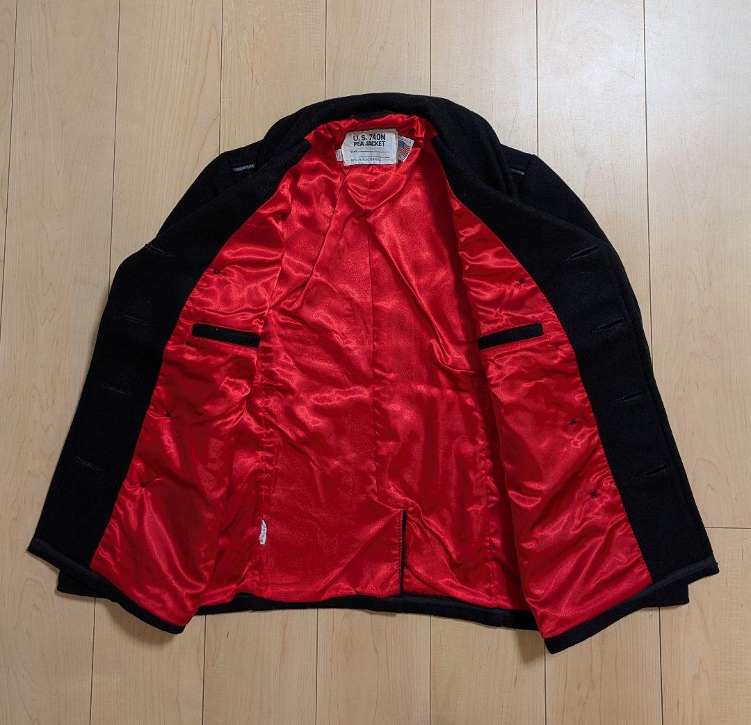 40 良品 Schott 740C2 Ｐコート タイト スリム レザーパイピング