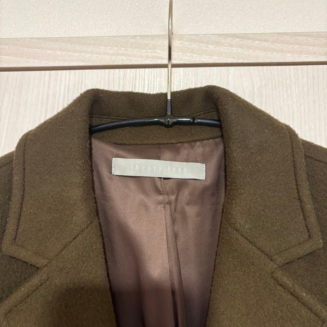 theory luxe ウールチェスターコート カーキ 美品