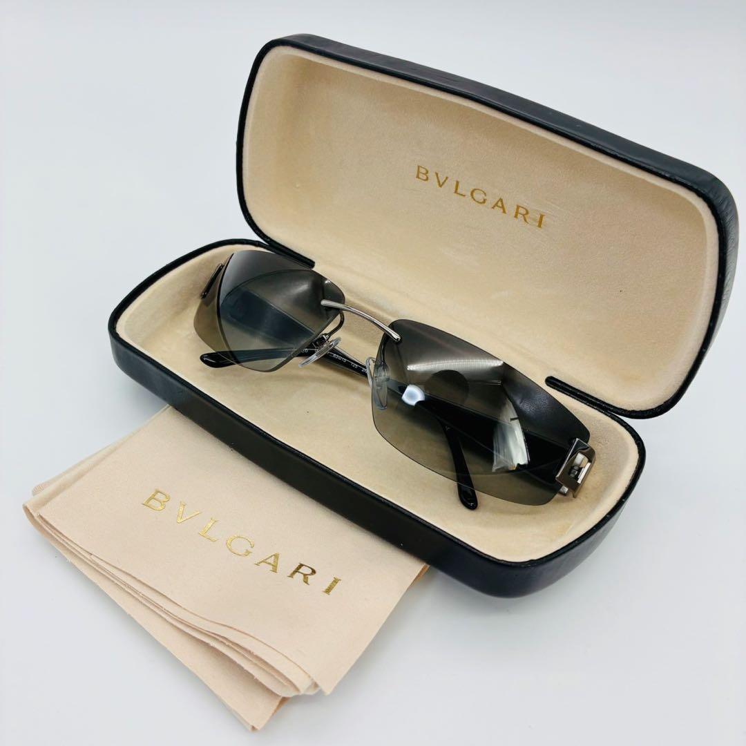 BVLGARI ブルガリ サングラス リムレス グラデーション イタリア製 黒