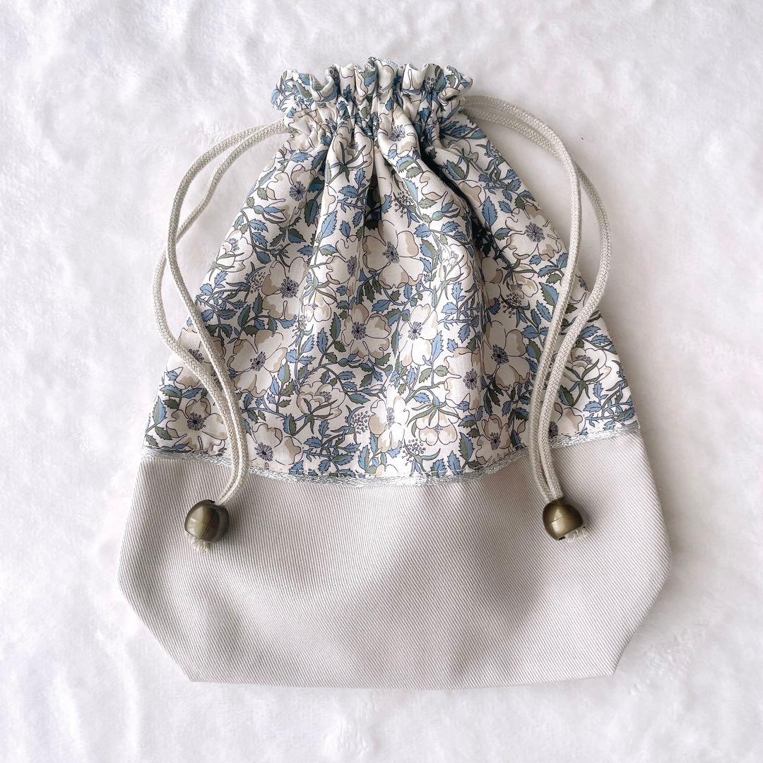 〈31〉ゆけひ様　リバティ メイモリス ハンドメイド 手提げバッグ お着替え袋