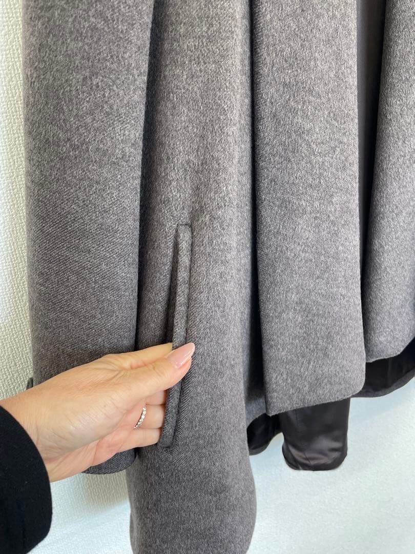 【E】【美品/高級ライン】MaxMara マックスマーラ ガウンコート　白タグ