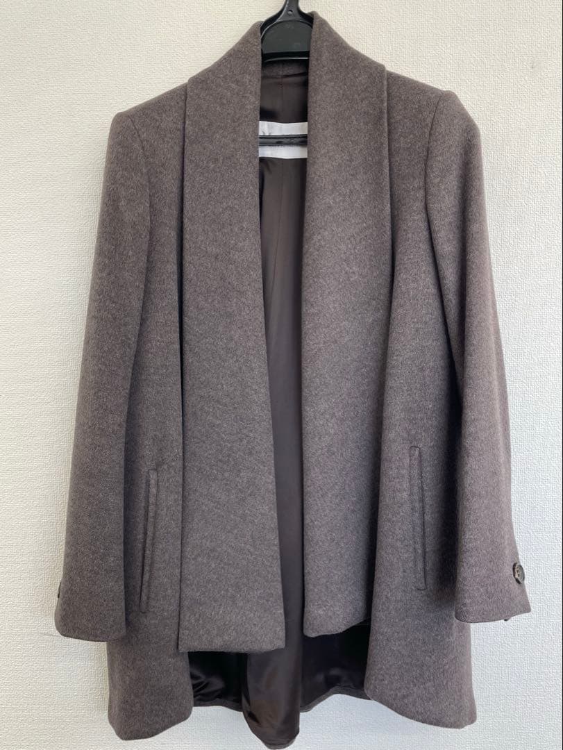 【E】【美品/高級ライン】MaxMara マックスマーラ ガウンコート　白タグ