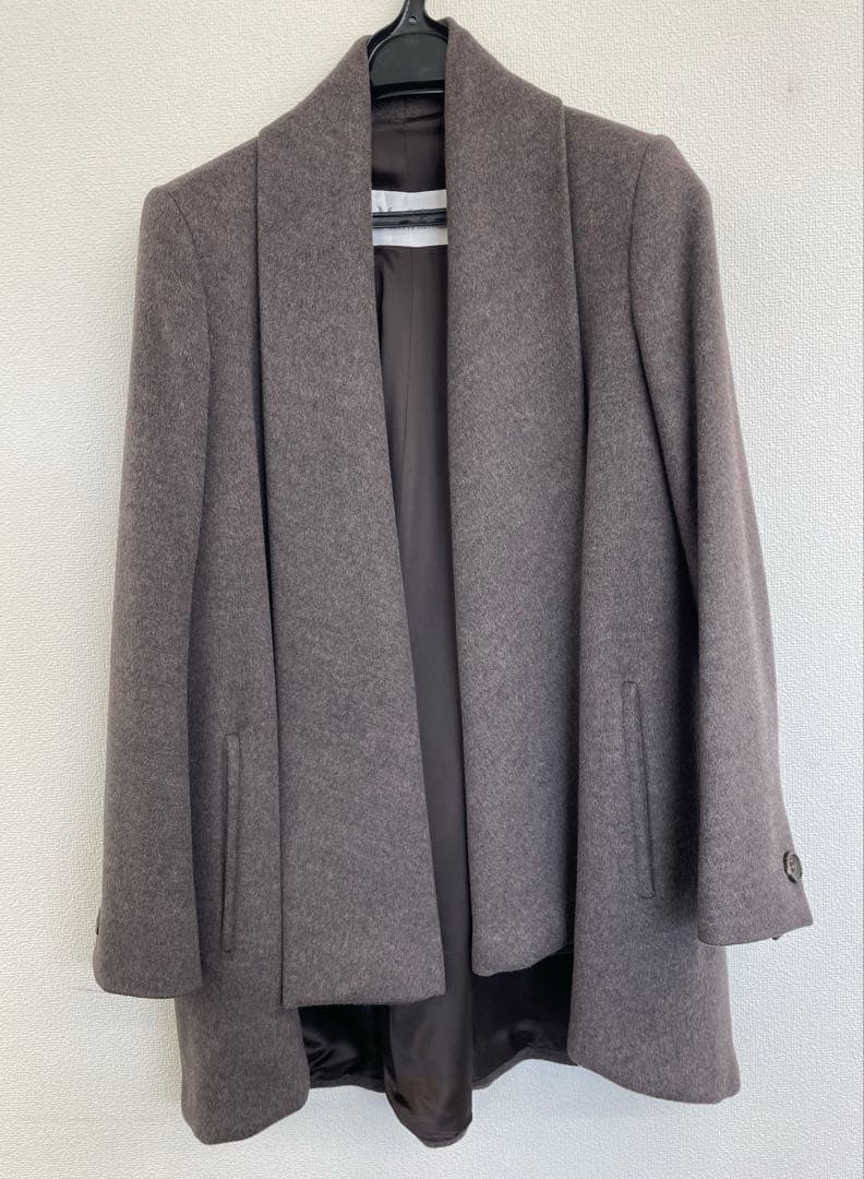 【E】【美品/高級ライン】MaxMara マックスマーラ ガウンコート　白タグ