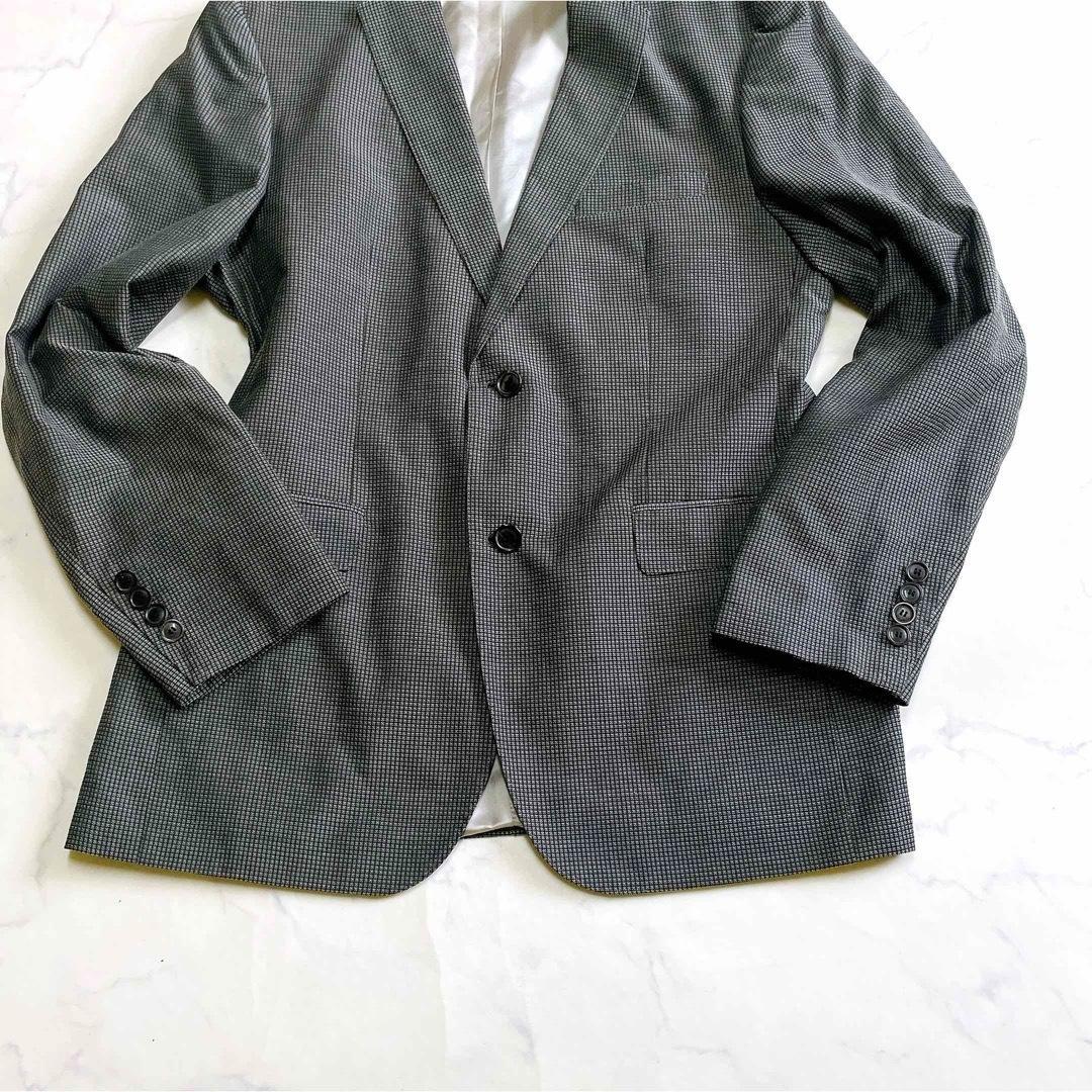 美品/XL◎ヒューゴボス テーラードジャケット マイクロ千鳥 50 トルコ製