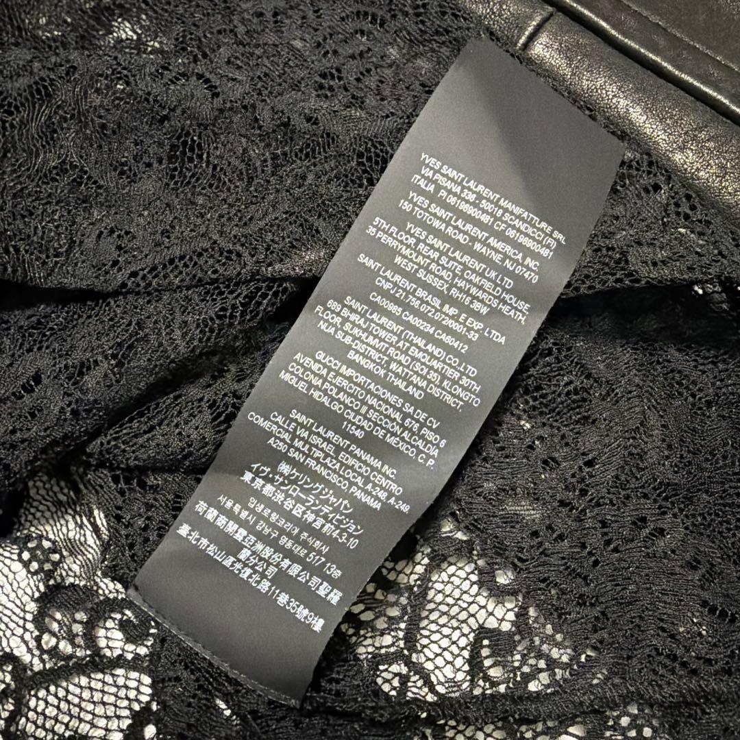 サンローランパリ レースレイヤードシースルーカットソー L