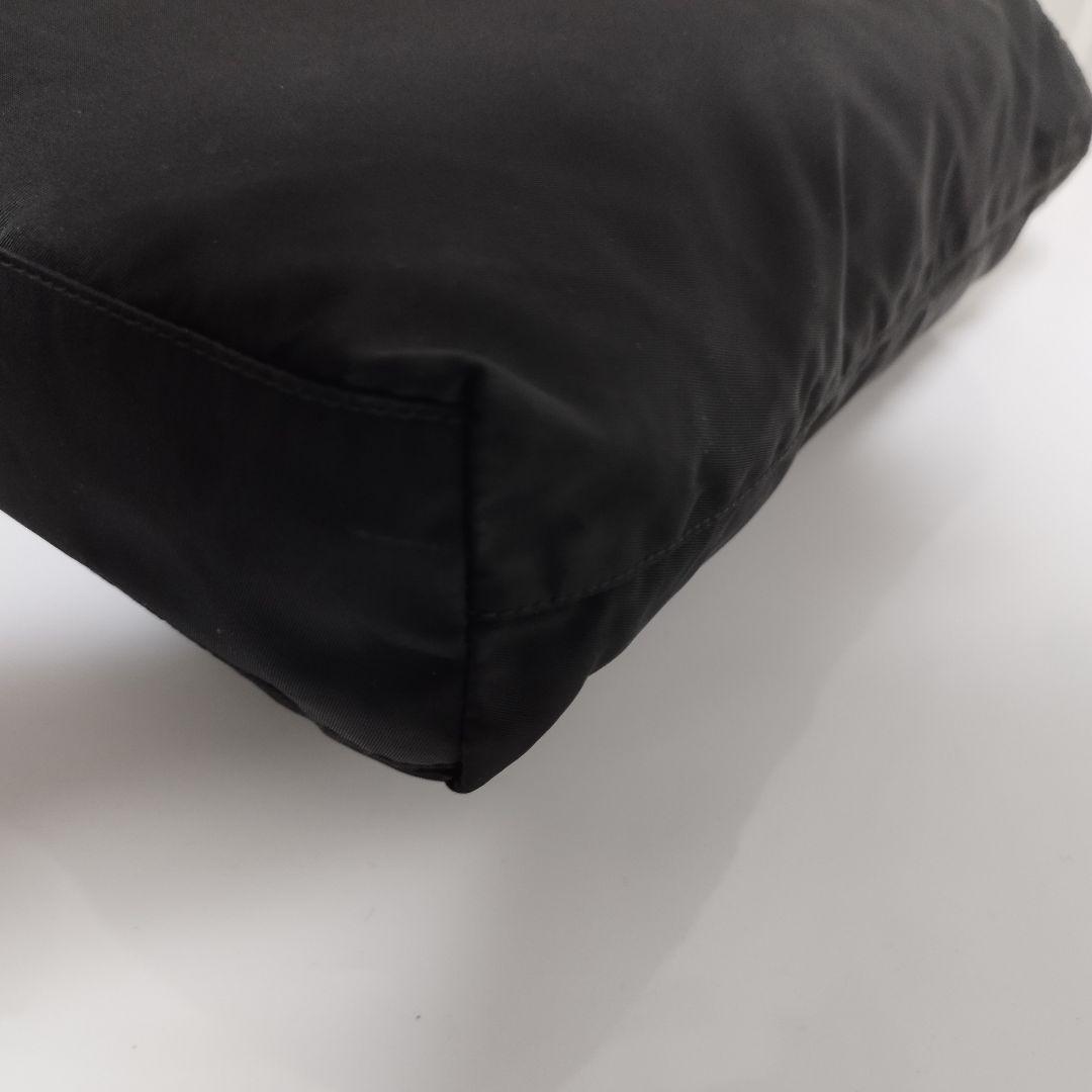 美品☆　プラダ　トートバッグ　ビジュー　レザープレート　肩掛け　ナイロン