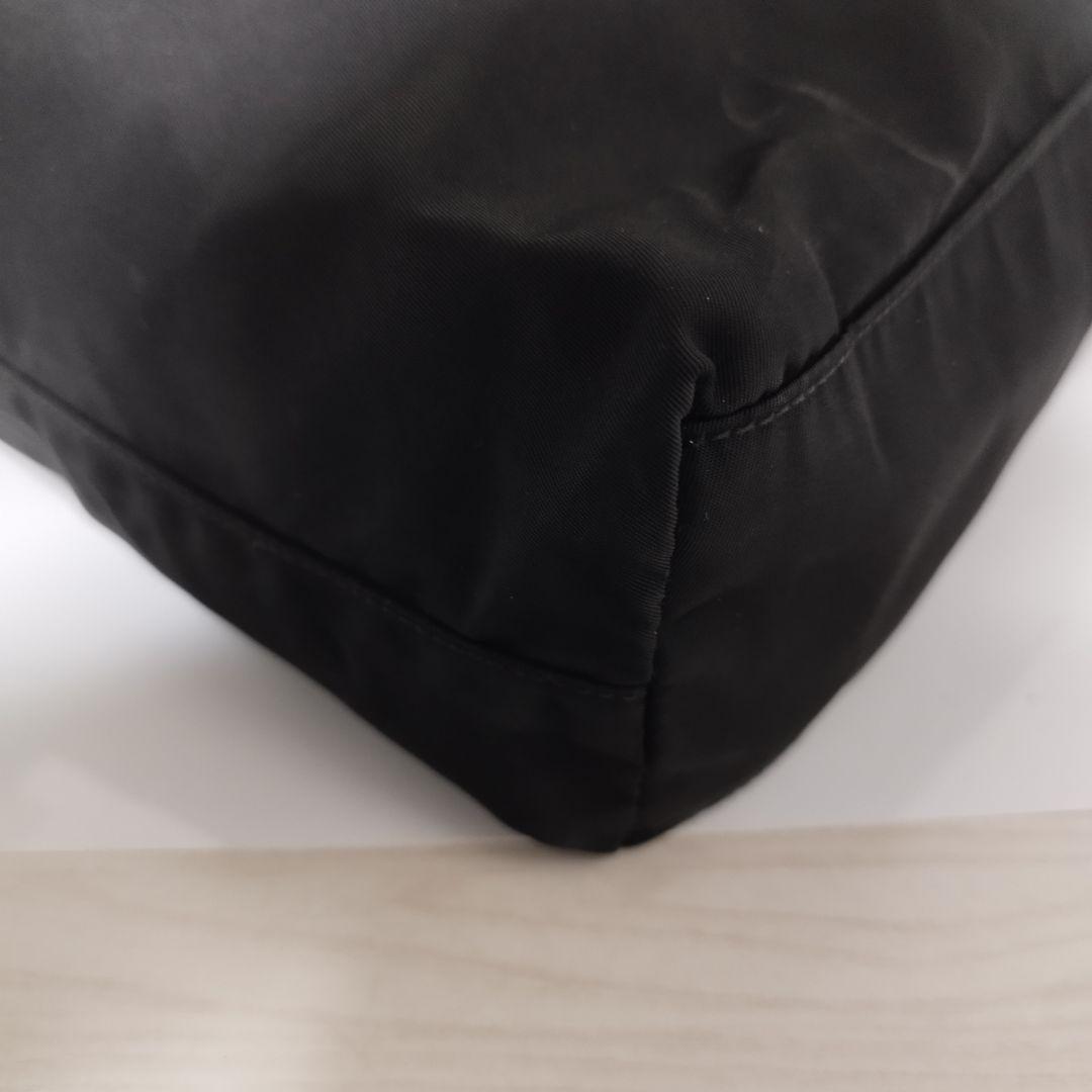 美品☆　プラダ　トートバッグ　ビジュー　レザープレート　肩掛け　ナイロン