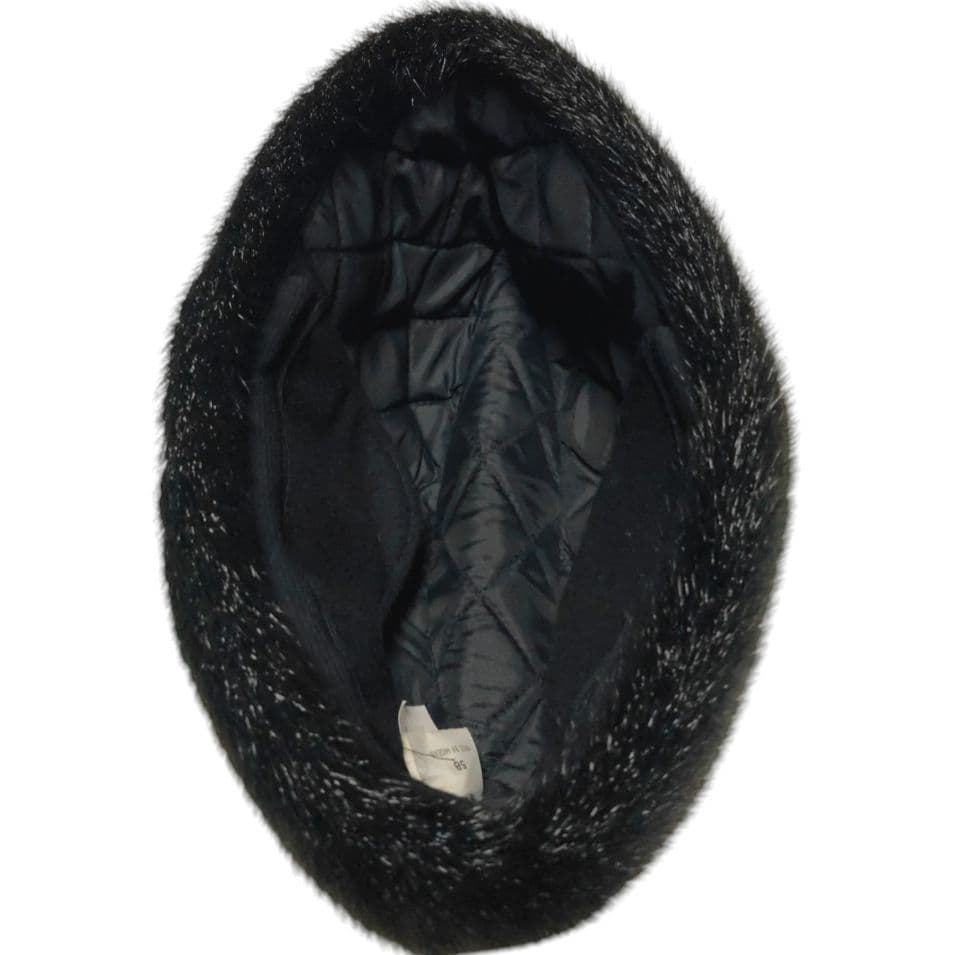 Wigens Seal本革 アザラシ毛皮 帽子 キャップ メンズ レディース 黒