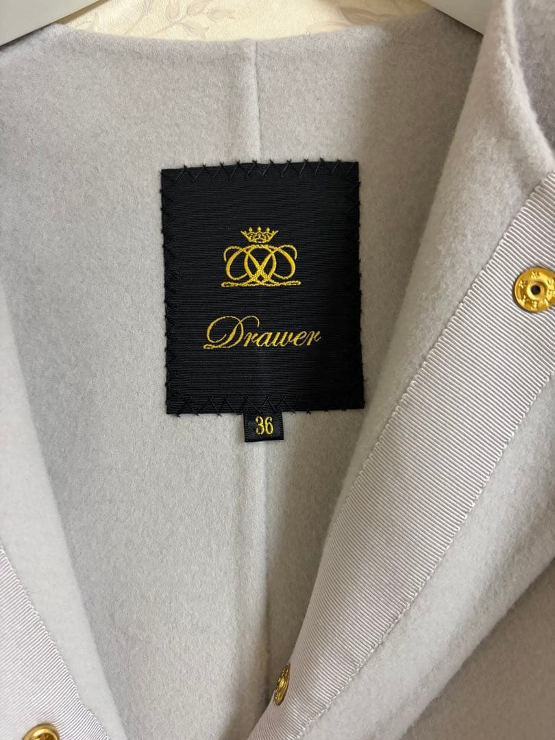 ドゥロワー今期ノーカラージャケット グレー