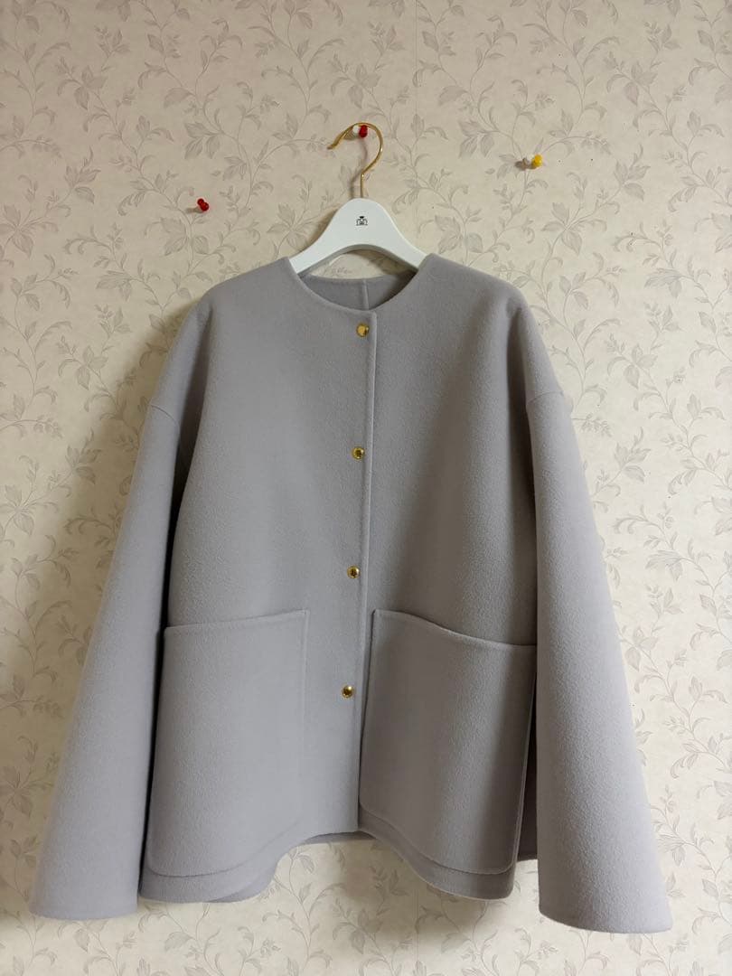 ドゥロワー今期ノーカラージャケット グレー